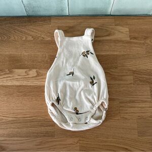 Charming Cream Kids Bodysuit with Leaf Design